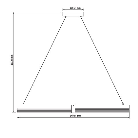 Light Prestige Lampa wisząca Plum Triangle 80 cm czarno-transparentna LED CCT