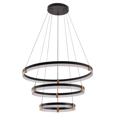 Light Prestige Lampa wisząca Plum 80 cm 60 cm 40 cm czarno-transparentna LED CCT