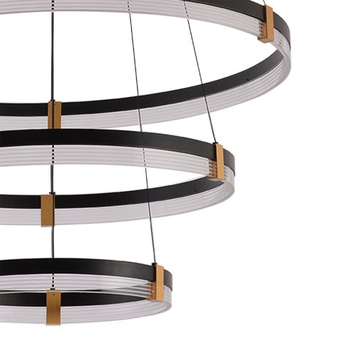Light Prestige Lampa wisząca Plum 80 cm 60 cm 40 cm czarno-transparentna LED CCT