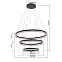 Light Prestige Lampa wisząca Plum 80 cm 60 cm 40 cm czarno-transparentna LED CCT