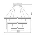 Light Prestige Lampa wisząca Plum 80 cm 60 cm 40 cm czarno-transparentna LED CCT