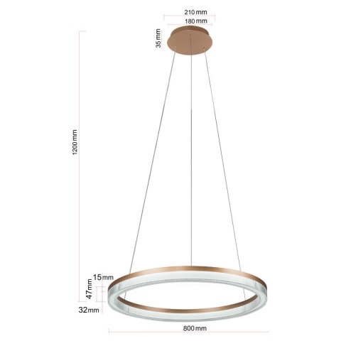 Light Prestige Lampa wisząca Midway Cristal Triangle złoto - transparentna LED CCT