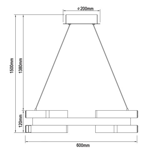 Light Prestige Lampa wisząca Tarja złota LED CCT