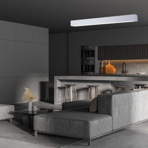 Light Prestige Lampa sufitowa Ibros 93 cm biała 24W IP44 LED CCT