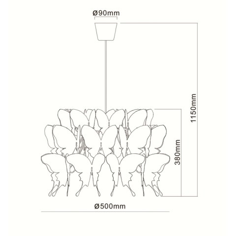 Light Prestige Lampa wisząca Farfalla ciemny róż 1xE27