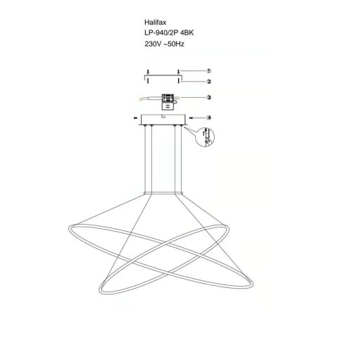 Light Prestige Lampa wisząca Halifax czarna LED CCT