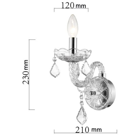 Light Prestige Kinkiet Cristallo srebrny 1xE14