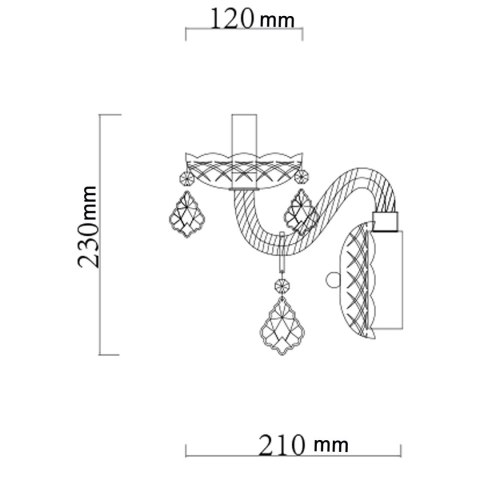 Light Prestige Kinkiet Cristallo srebrny 1xE14