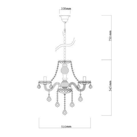 Light Prestige Lampa wisząca Cristallo srebrna 3xE14