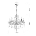 Light Prestige Lampa wisząca Cristallo srebrna 5xE14