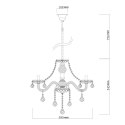 Light Prestige Lampa wisząca Cristallo srebrna 5xE14