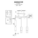 Light Prestige Lampa wisząca Manacor czarna 3xGU10