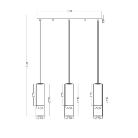 Light Prestige Lampa wisząca Manacor złota 3xGU10