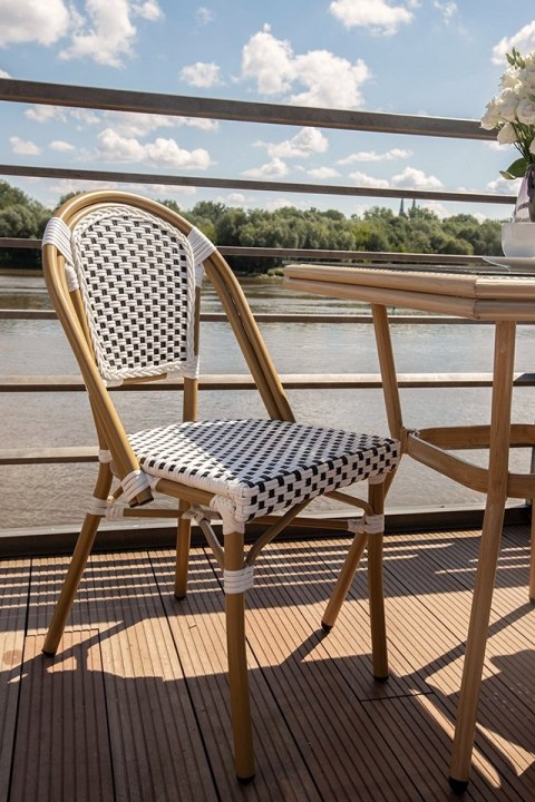Krzesło ogrodowe CAFE PARIS białe rattan
