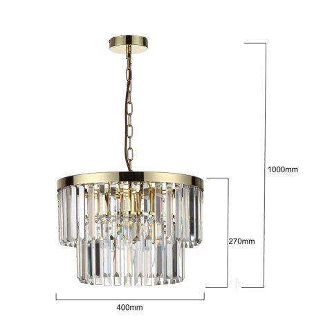 Light Prestige Lampa wisząca Vetro 5 antyczne złoto 5xE14