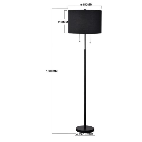 Light Prestige Lampa podłogowa Fogo czarna 2xE27