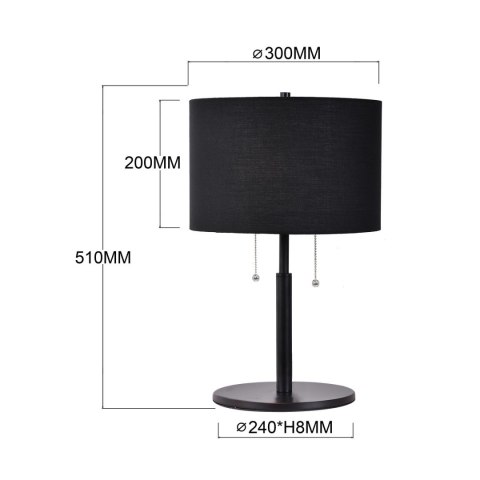 Light Prestige Lampa stołowa Fogo czarna 2xE27