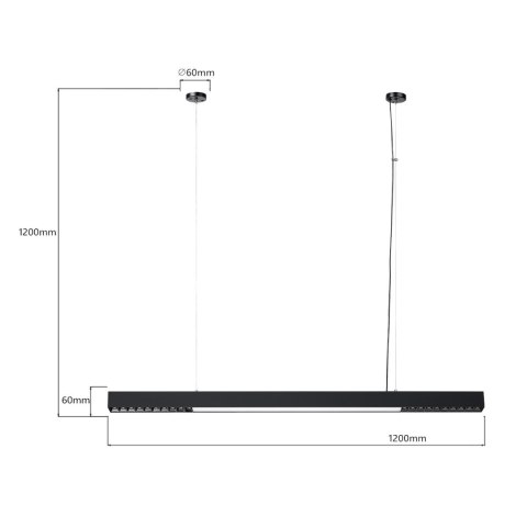 Light Prestige Lampa wisząca Cali L czarna Tuya LED CCT