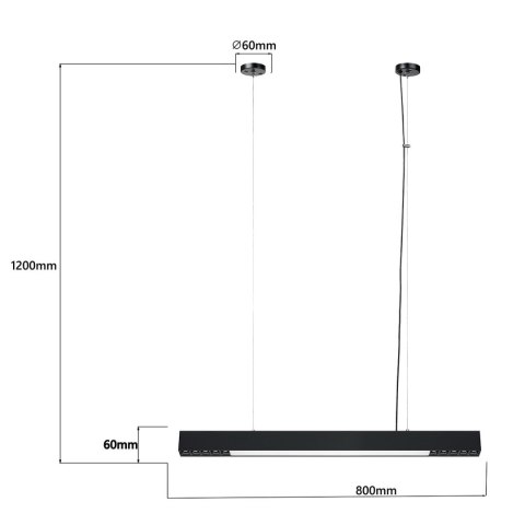 Light Prestige Lampa wisząca Cali M czarna Tuya LED CCT
