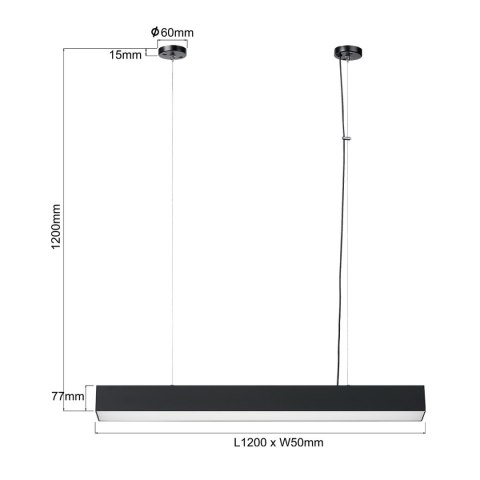 Light Prestige Lampa wisząca Luci L czarna Tuya LED CCT