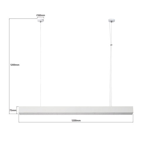 Light Prestige Lampa wisząca Mira L biała Tuya LED CCT