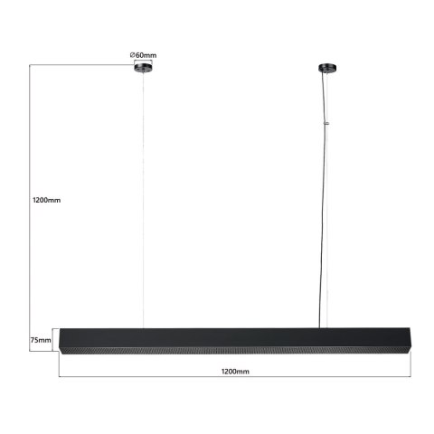 Light Prestige Lampa wisząca Mira L czarna Tuya LED CCT