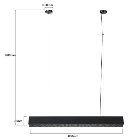 Light Prestige Lampa wisząca Mira M czarna Tuya LED CCT
