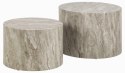 Zestaw 2 stolików Dice okrągłe marmur