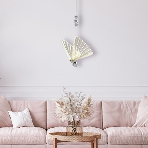 Light Prestige Lampa wisząca Mariposa 1 srebrna LED CCT