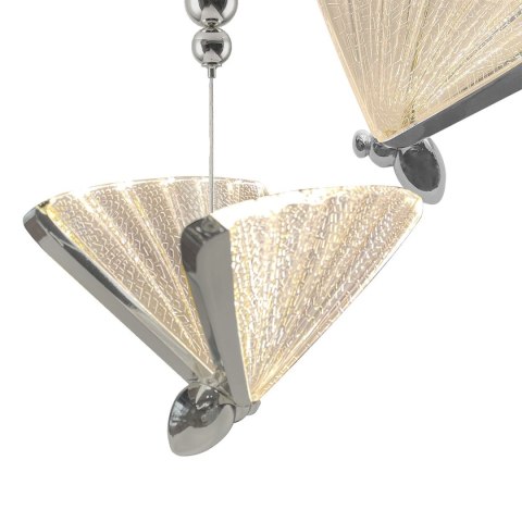 Light Prestige Lampa wisząca Mariposa 3 srebrna LED CCT