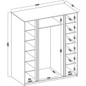 Szafa 200cm KAYA 11 czarny / dąb evoke / czarny