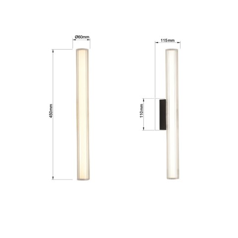 Light Prestige Kinkiet Linea 45 cm czarny LED CCT