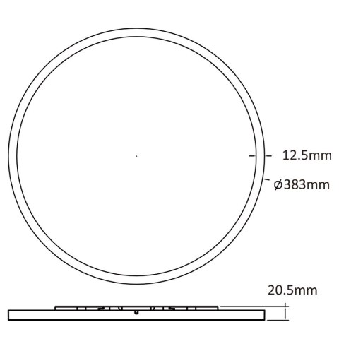 Light Prestige Plafon Pryzma 38 cm czarny LED CCT