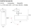 LAMPA SUFITOWA SHINEMAKER CZARNA- ŚCIEMNIALNA