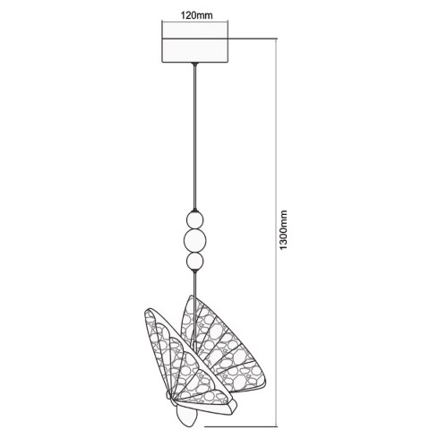Light Prestige Lampa wisząca Mariposa 1 mix kolor LED CCT