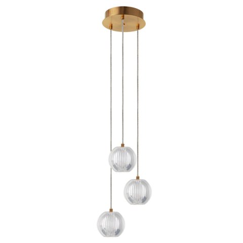Light Prestige Lampa wisząca Brillant 3 złota LED CCT