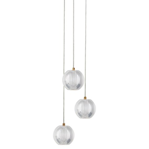 Light Prestige Lampa wisząca Brillant 3 złota LED CCT