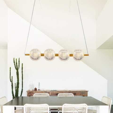 Light Prestige Lampa wisząca Brillant 4 złota LED CCT