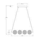 Light Prestige Lampa wisząca Brillant 4 złota LED CCT