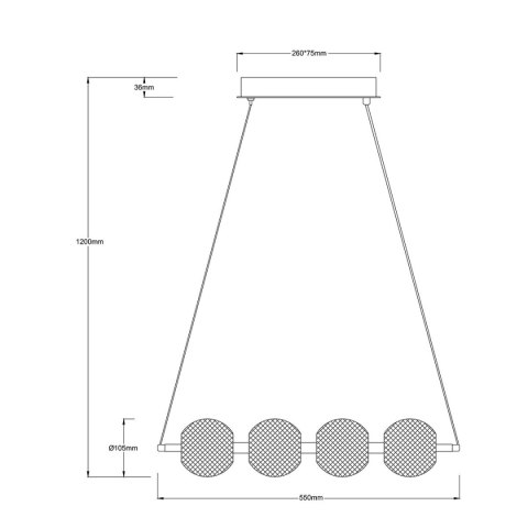 Light Prestige Lampa wisząca Brillant 4 złota LED CCT