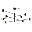 Light Prestige Lampa wisząca Snow 8 czarna 8xGU10