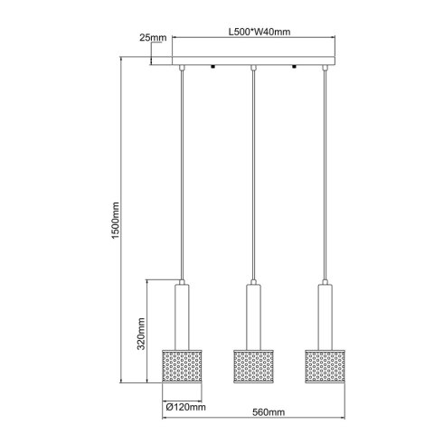 Light Prestige Lampa wisząca Amo czarno-złota 3xE27