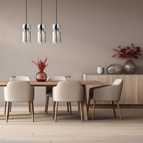 Light Prestige Potrójna lampa wisząca Nivio dymna 3xE27
