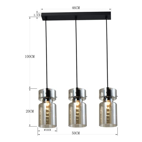 Light Prestige Potrójna lampa wisząca Nivio dymna 3xE27