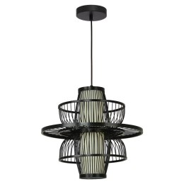 Light Prestige Rattanowa lampa wisząca Astra czarna 1xE27