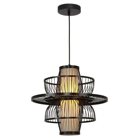 Light Prestige Rattanowa lampa wisząca Astra czarna 1xE27