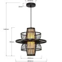 Light Prestige Rattanowa lampa wisząca Astra czarna 1xE27