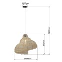 Light Prestige Rattanowa lampa wisząca Shella 60 cm jasne drewno 1xE27