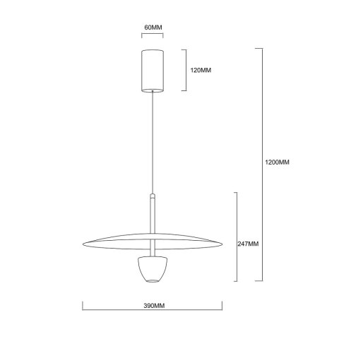 Light Prestige Lampa wisząca Ufo M czarna LED CCT