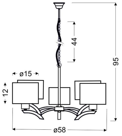 DRAGA LAMPA WISZĄCA 5X60W E27 KREMOWY